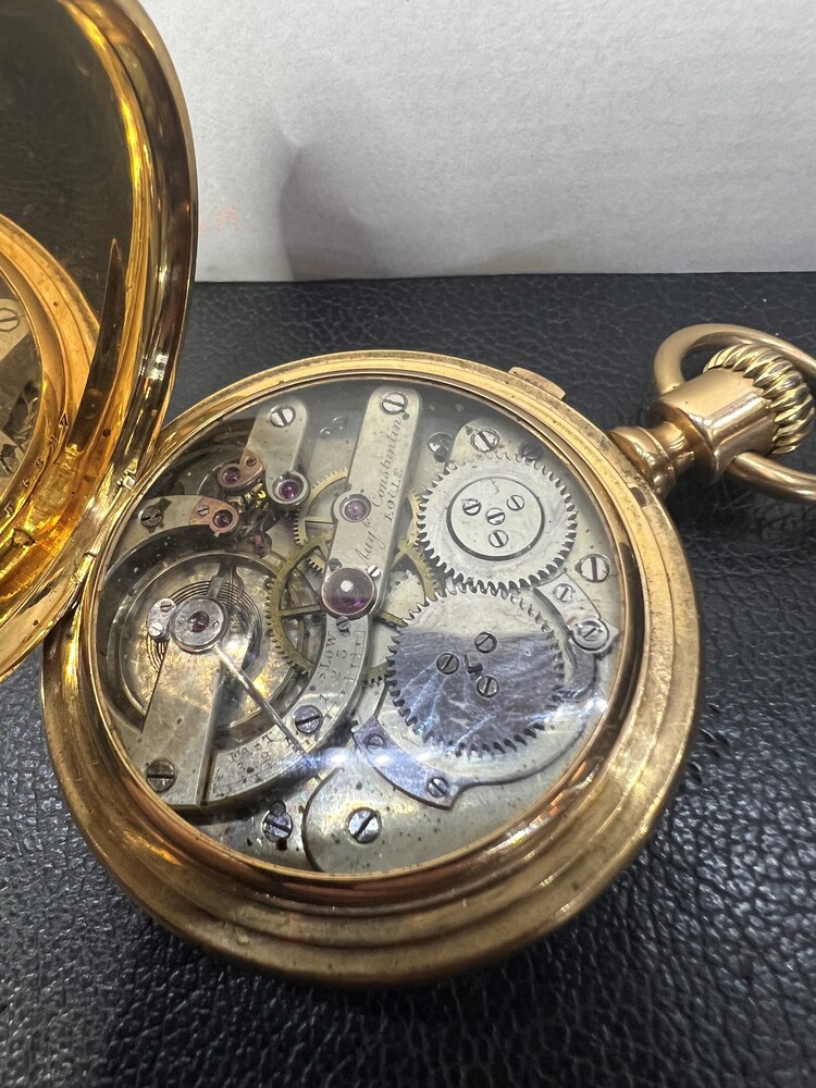  Rare 18k Auguste Constantin hunters pocket watch 136.9 grams 