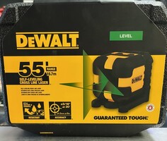 Dewalt self-leveling cross and laser range 55', accuracy 3/16