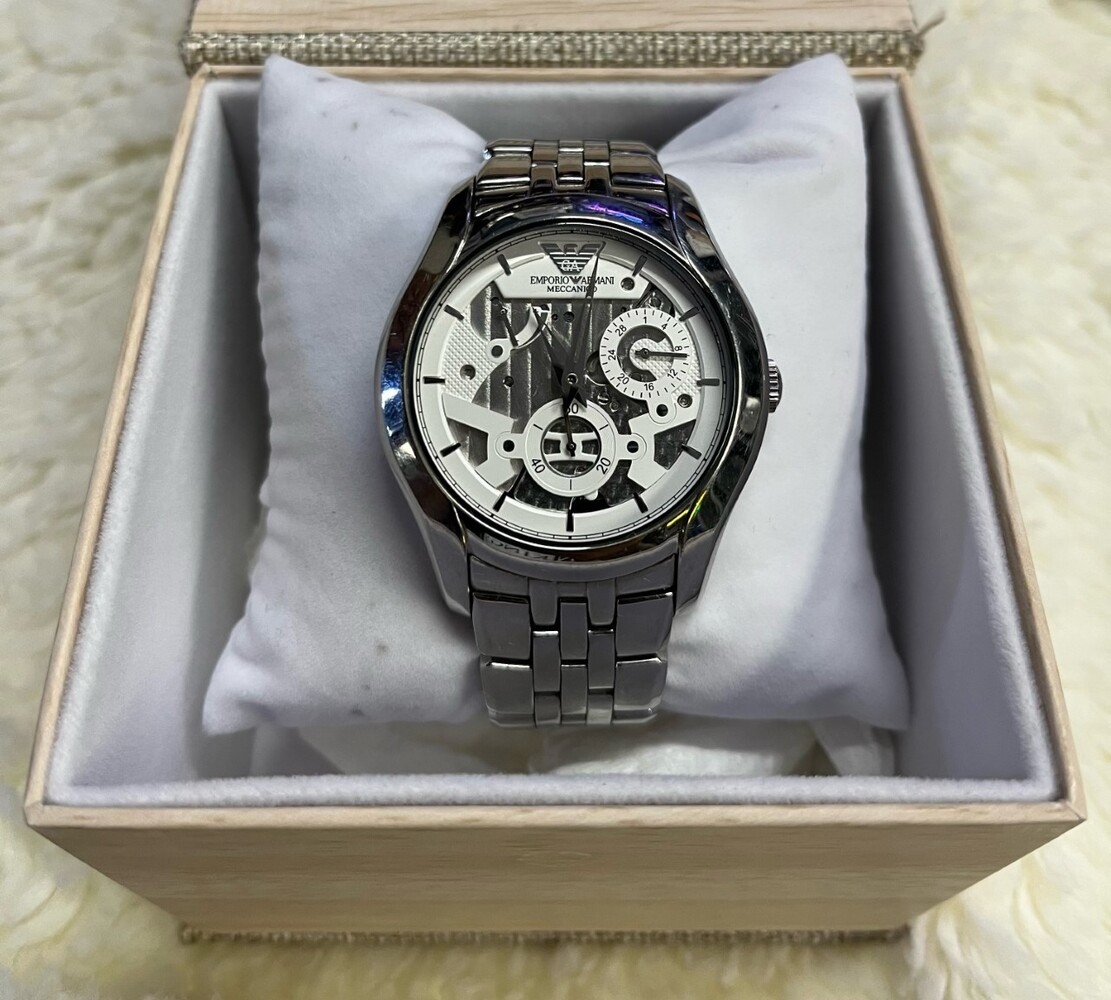 Men Emporio Armani Meccanico Sold Stainless Steel Watch
