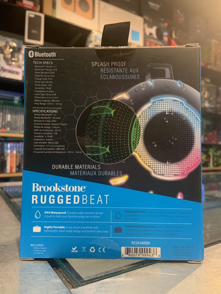 Brookstone Rugged Beat Wireless LED Speaker