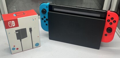 Nintendo Switch with Red and Blue Joy-Cons