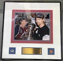Joe Sakic & Patrick Roy 1996 Stanley Cup Champions Image Signed and Framed