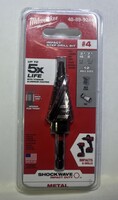Milwaukee 3/16 inch - 7/8 inch #4 Impact-Rated Titanium Step Drill Bit 12 steps